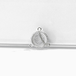 1928 Casting Metal Setting with approx 12MM Recess, closed back with 3 Loops Oval PEWTER RAW