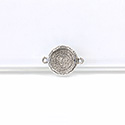 1928 Casting Metal Setting with approx 12MM Recess, closed back with 2 Loops Round ANTIQUE SILVER