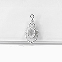 1928 Casting Metal Setting with approx 08x6MM Recess, closed back with Single Loop Oval PEWTER RAW