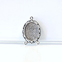 1928 Casting Metal Setting with approx 18x13MM Recess, closed back with 3 Loops Oval ANTIQUE SILVER
