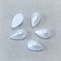 Plastic Medium Dome Pearl Cabochon - Pear Shape 10x6MM WHITE