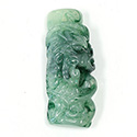 Plastic Oriental Caved Series Pendant 45x20MM JADE