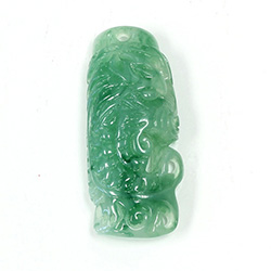 Plastic Oriental Caved Series Flat Back Stone 41x17MM JADE