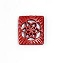 Plastic Oriental Carved Series Oval 27x24MM CINNABAR