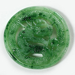 Plastic Oriental Carved Series Dragon Round 43MM JADE