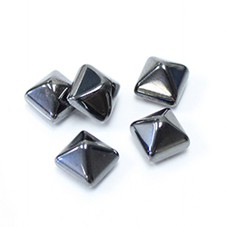 Gemstone Cabochon - Square Pyramid Top 08x8MM HEMATITE