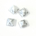 Gemstone Cabochon - Square Pyramid Top 08x8MM WHITE HOWLITE