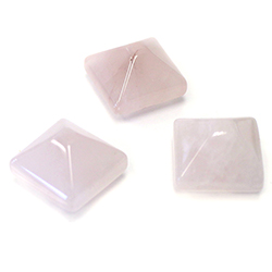 Gemstone Cabochon - Square Pyramid Top 12x12MM ROSE QUARTZ
