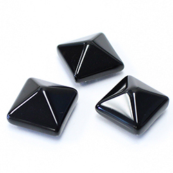 Gemstone Cabochon - Square Pyramid Top 13x13MM BLACK ONYX
