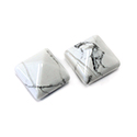 Gemstone Cabochon - Square Pyramid Top 13.2MM WHITE HOWLITE