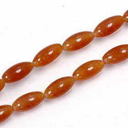 Gemstone Bead - Smooth Oval Rice 16x8MM Dyed QUARTZ Col. 20 LT CORNELIAN