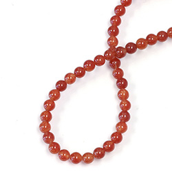 Gemstone Bead - Smooth Round 05MM DYED QUARTZ  Col. 25 DARK RED