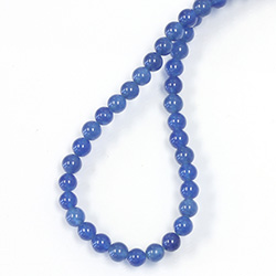 Gemstone Bead - Smooth Round 05MM DYED QUARTZ  Col. 39 BLUE
