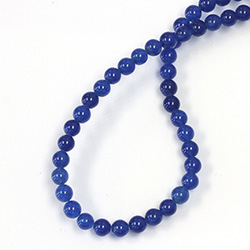 Gemstone Bead - Smooth Round 05MM DYED QUARTZ  Col. 40 NAVY