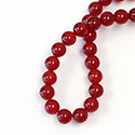 Gemstone Bead - Smooth Round 08MM DYED QUARTZ  Col. 06 GARNET