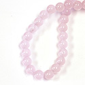 Gemstone Bead - Smooth Round 08MM DYED QUARTZ  Col. 26 LT ROSE