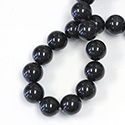 Gemstone Bead - Smooth Round 12MM DYED QUARTZ  Col. 01 BLACK