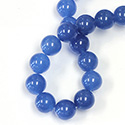 Gemstone Bead - Smooth Round 12MM DYED QUARTZ  Col. 39 BLUE