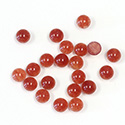 Gemstone Flat Back Cabochon - Round 04.5MM QUARTZ DYED #25 DK RED