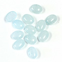 Gemstone Flat Back Cabochon - Oval 08x6MM QUARTZ DYED #37 LT AQUA