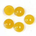 Gemstone Flat Back Cabochon - Round 13MM QUARTZ DYED #38 AMBER
