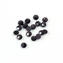 Man-made Flat Back Cabochon - Rauten Rose Round 04MM BLUE GOLDSTONE
