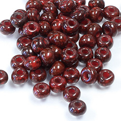 Preciosa Czech Glass Seed Bead - Round 06/0 TRAVERTINE RED 99190