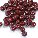 Preciosa Czech Glass Seed Bead - Round 06/0 TRAVERTINE RED 99190