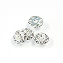 Czech Rhinestone Rondelle Shrag Rivoli Back Setting - Round 09MM outside with 04.3mm (ss18) Recess CRYSTAL-SILVER