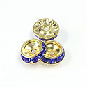 Czech Rhinestone Rondelle Shrag Rivoli Back Setting - Round 12MM outside w 08mm (ss38) Recess SAPPHIRE-RAW