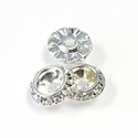 Czech Rhinestone Rondelle Shrag Rivoli Back Setting - Round 13MM outside w 08mm (ss38) Recess CRYSTAL-SILVER