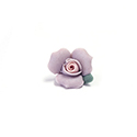 Ceramic Flat Back Flower - Rose 08MM PURPLE with PINK