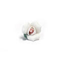 Ceramic Flat Back Flower - Rose 08MM WHITE with PINK