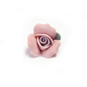 Ceramic Flat Back Flower - Rose 17MM PINK with PURPLE