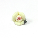 Ceramic Flat Back Flower - Rose 11MM YELLOW with PINK