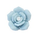 Ceramic Flat Back Flower - Rose 27MM BLUE with WHITE