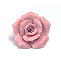 Ceramic Flat Back Flower - Rose 27MM PINK with PURPLE