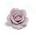 Ceramic Flat Back Flower - Rose 27MM PURPLE with PINK