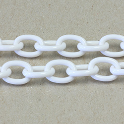 Plastic Chain Smooth Oval Link 18x13MM CHALKWHITE