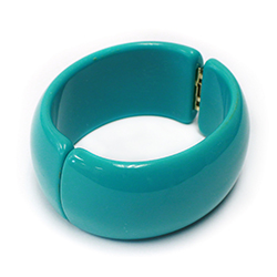 Acrylic Hinged Bangle - Round 32MM wide TURQUOISE