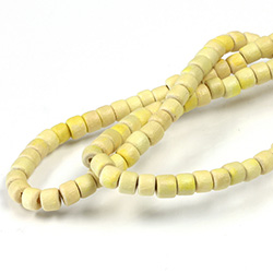 Wood Bead - Pukalet 04x5MM DYED YELLOW TIE DYE