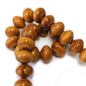 Wood Bead - Smooth Turned Bead 20x15MM Dyed BAYONG BROWN