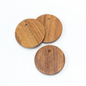 Wood Pendant Smooth Top Drilled 1-Hole Disc 25mm BAYONG
