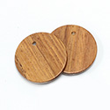 Wood Pendant Smooth Top Drilled 1-Hole Disc 30mm BAYONG
