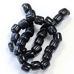 Wood Bead -  Round Pony 13x12MM BLACK