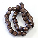 Wood Bead -  Round Pony 13x12MM DARK BROWN