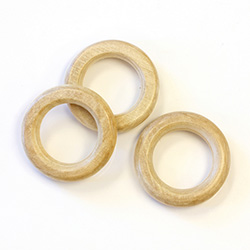 Wood Bead - Smooth Round Ring 40MM NATURAL with lacquer