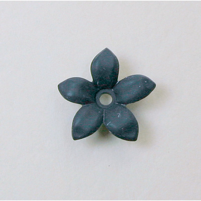 Plastic Flower with Center Hole - 5-Petal Star 18MM MATTE JET