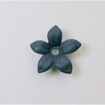 Plastic Flower with Center Hole - 5-Petal Star 18MM MATTE JET