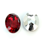 Plastic Point Back Foiled Stone - Oval 25x18MM RUBY